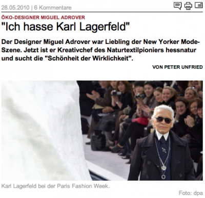 taz Ich hasse Karl Lagerfeld Modepilot