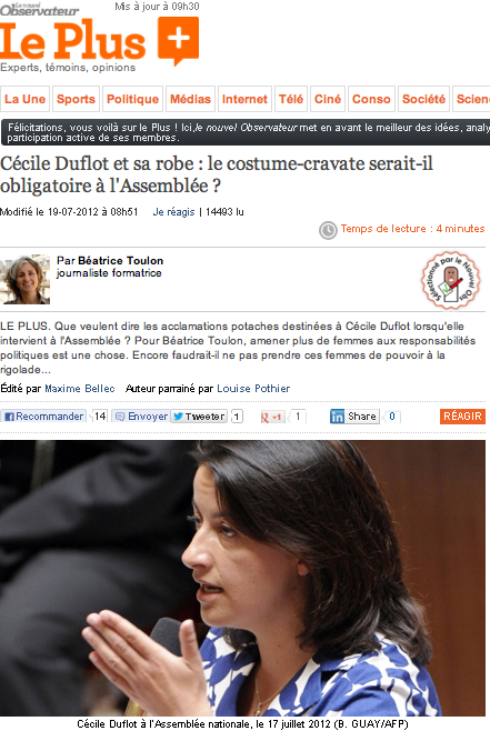 Modepilot-Nouvel obs.Screenshot-Cecile Duflot-Frankreich-Skandal