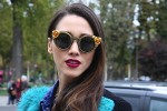 Modepilot-Streetstyle-Styling-Barockbrille-pinke Clutch-grüner Pelz-Mode-Bloge