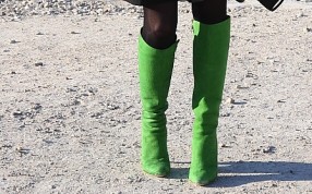 Hut und Pelz grüne Stiefel