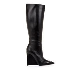 Alligator and leather stiletto-wedge boots balenciaga