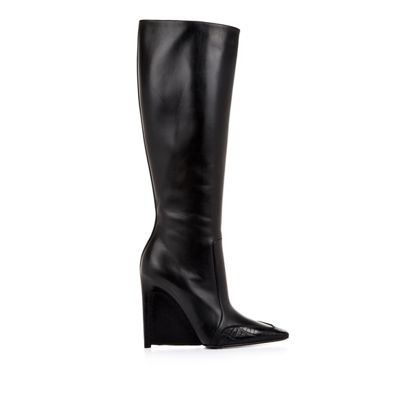 Alligator and leather stiletto-wedge boots balenciaga