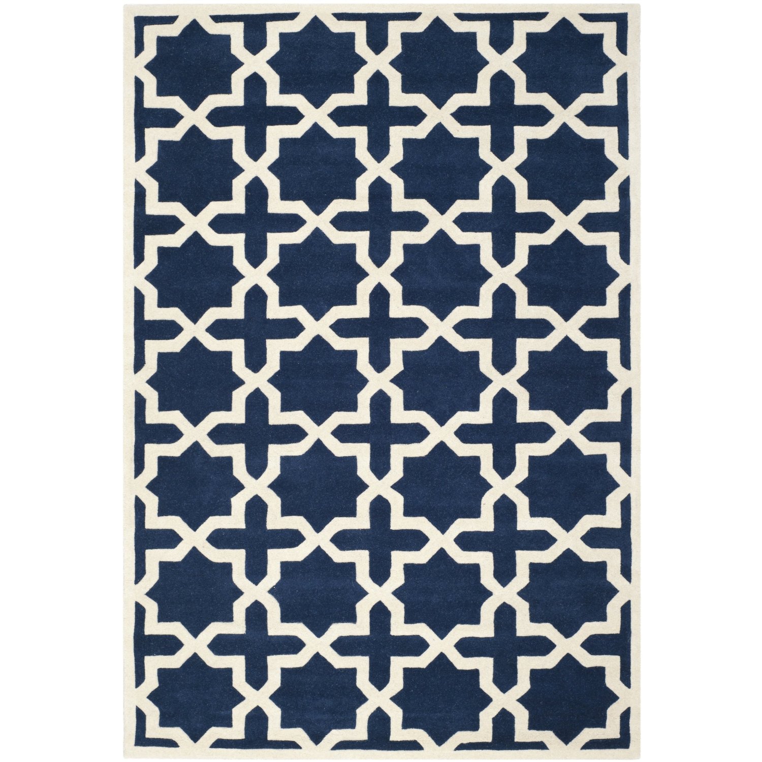 Teppich blau weiß muster