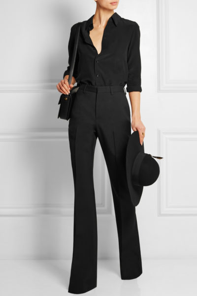 Schwarze Schlaghose Woll-Gabardine Modepilot Saint Laurent Net-a-porter