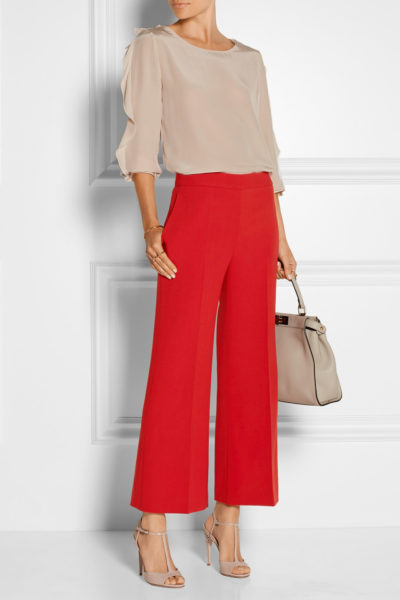 Cropped Schlaghose Fendi Modepilot Damenhosen Net-a-porter Rot