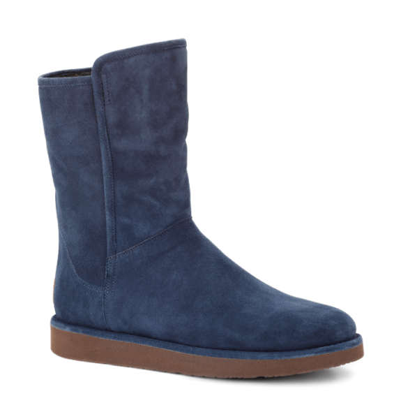 Abree Short Ugg Modepilot Blau Lammfell Ziegenwildleder