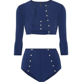 Lisa Marie Fernandez Bikini Blau Cardigan Modepilot 2017
