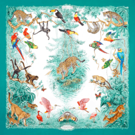 Carre tuch Hermes Tiere Dallet Equateur Studio des Fleurs