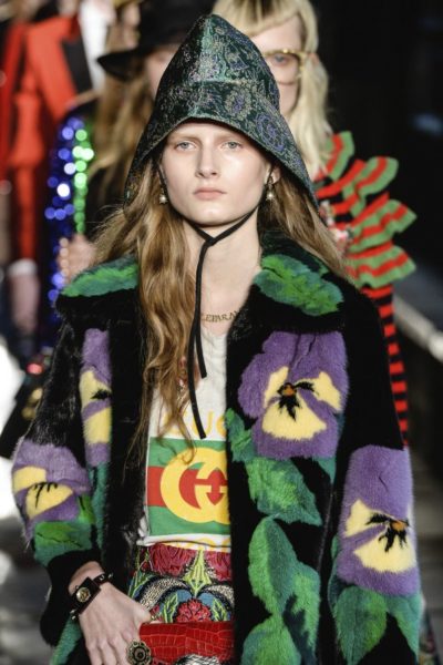 Gucci Pelz Stiefmütterchen Pansy Resort