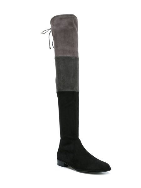 Stuart Weitzman Trio Grau Schwarz Modepilot Boots Stiefel Overknee