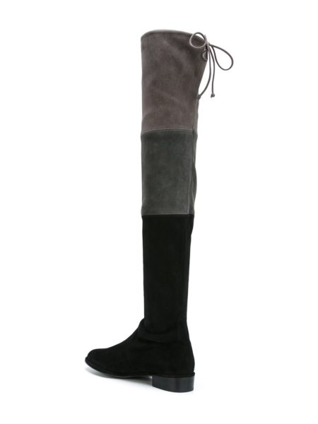 Stuart Weitzman Trio Grau Schwarz Modepilot Boots Stiefel Overknee