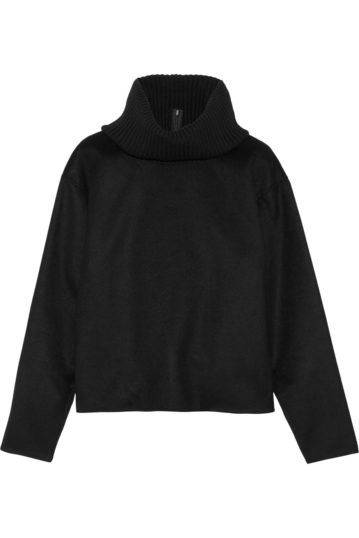 Rollkragen-Pullover im Hoodie-Look 