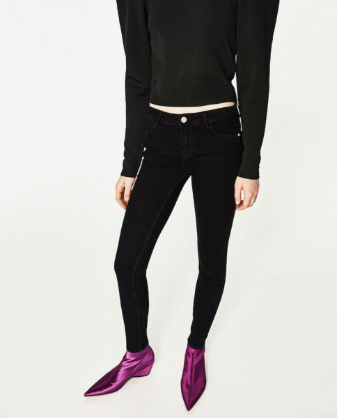 Zara Violett Stiefeletten Socken Modepilot