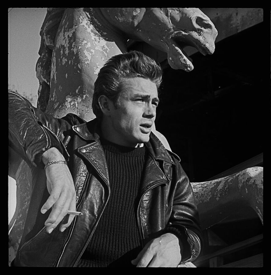 James Dean in a Schott leather jacket
