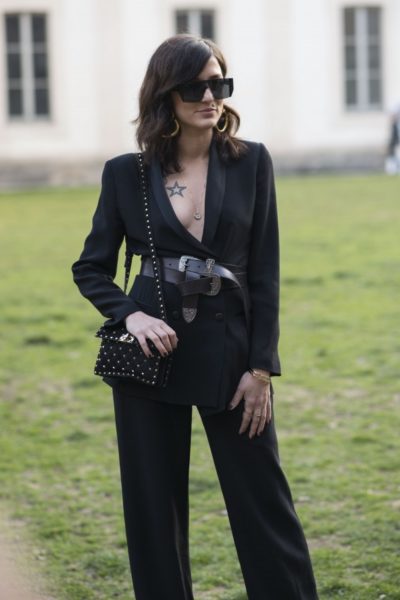 Street style Mailand Milano Milan Blazer belt Modepilot winter 2017