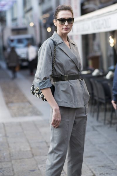 Street style Mailand Milano Milan Blazer belt Modepilot winter 2017