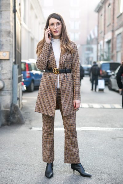 Street style Mailand Milano Milan Blazer belt Modepilot winter 2017