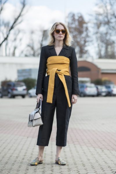 Street style Mailand Milano Milan Blazer belt Modepilot winter 2017