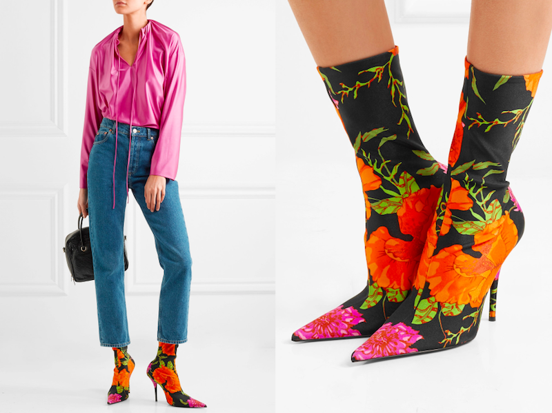 Balenciaga Muster Stiefeletten Strumpf Blumen Modepilot