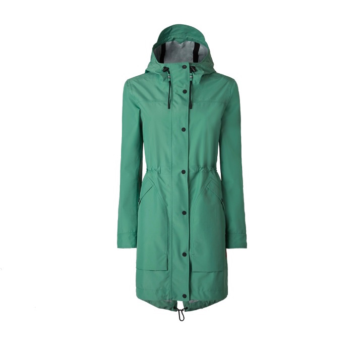 Leichter Regenmantel aus 3 Lagen in „Succulent Green" von Hunter, über hunterboots.com