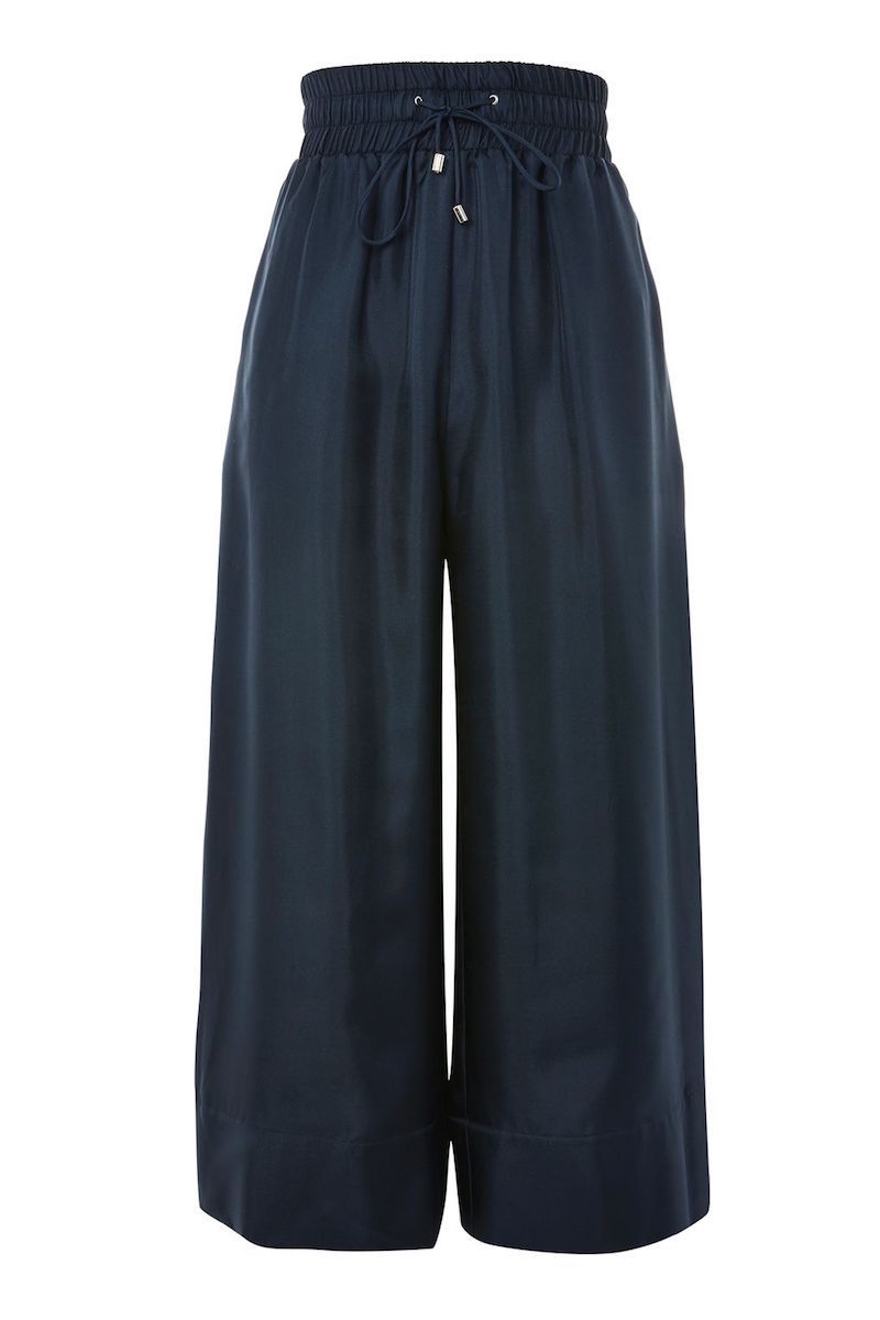 Dunkelblau Seide Hose Modepilot Topshop Boutique