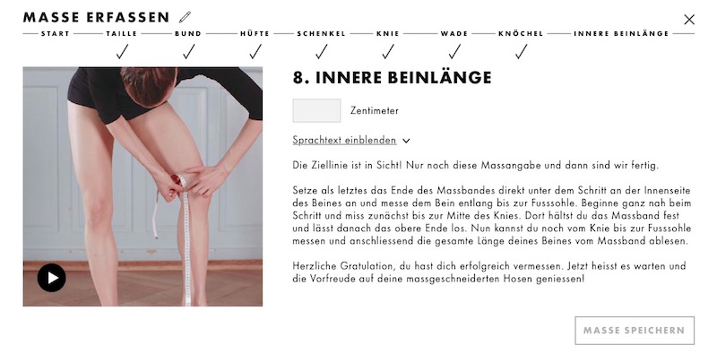 Massjeans Abmessung online schritt fuer schritt Modepilot Test