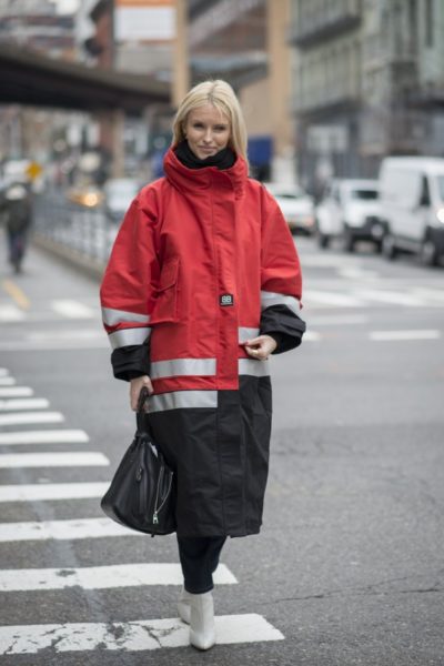 Street style workwear Balenciaga Modepilot New York coat reflects