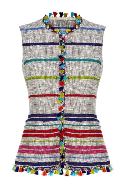 Weste Maison Common grau bunte Streifen Modepilot