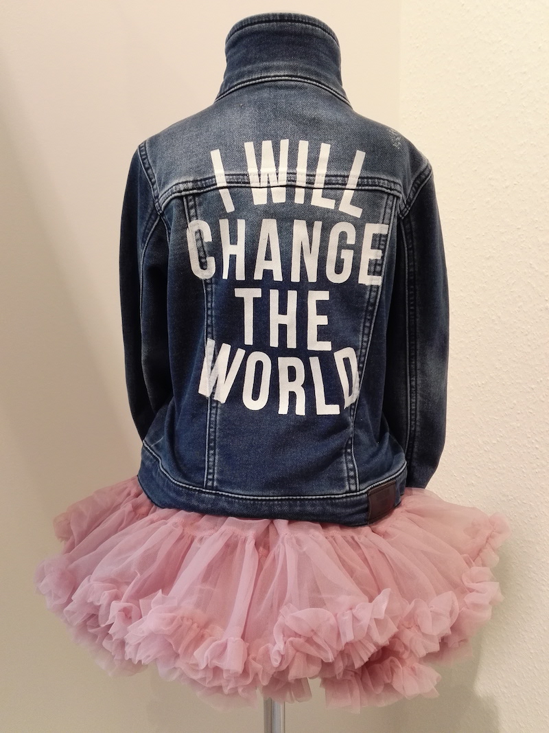 I will change the world Jeansjacke Tutu Modepilot