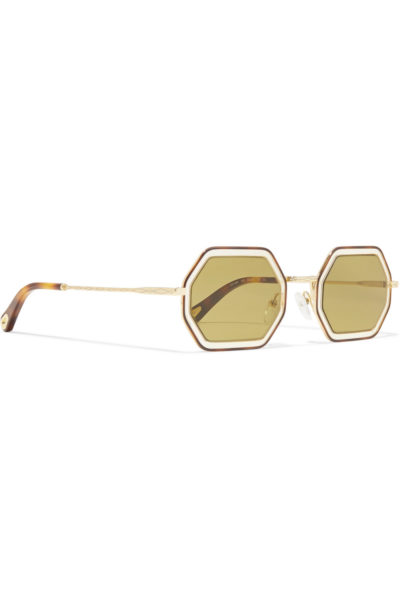 Chloe Modepilot Sonnenbrille Gold achteckig 2018