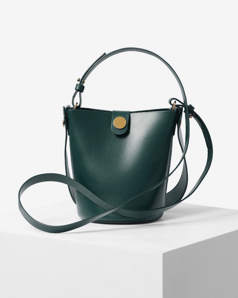 Sophie Hulme Modepilot Green Gruen Leder Tasche Bucket bag