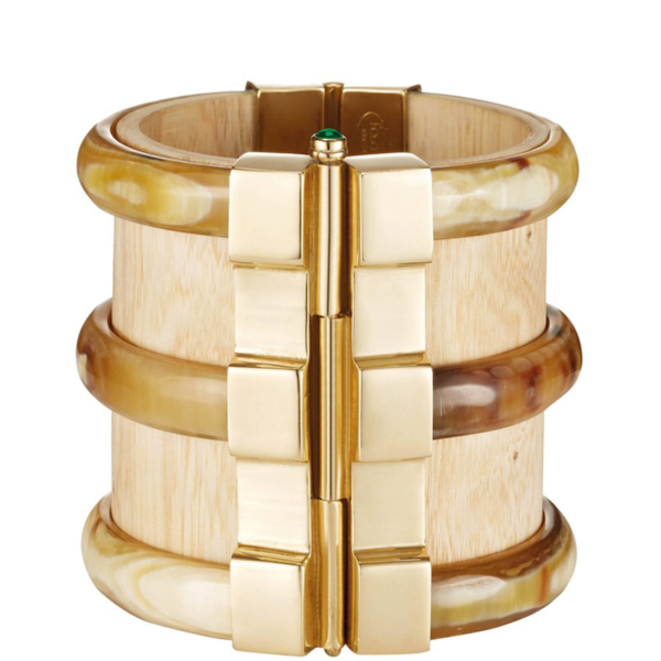 Modepilot Holz Armreif mit Gold Fouche