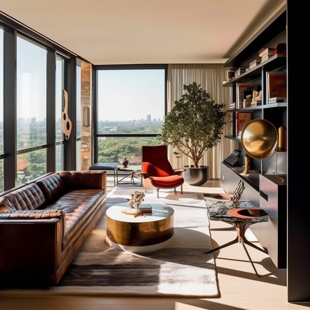 Designermöbel Mix match Vintage Modepilot Mies van der Rohe Penthouse Inneneinrichtung